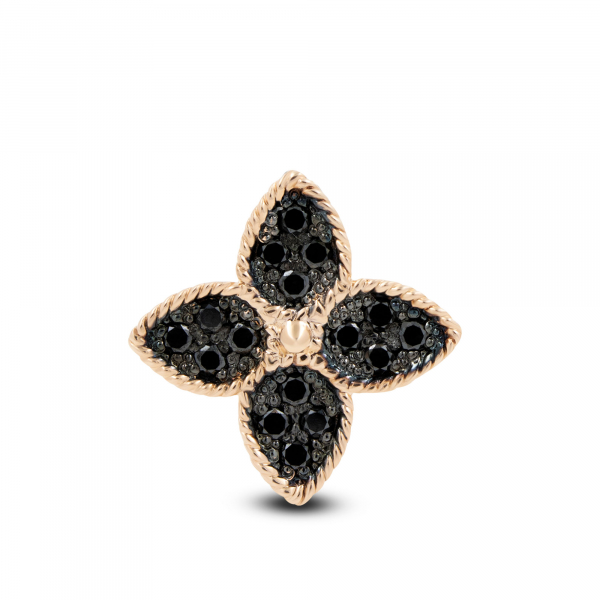 Pendant Black Lily With Black Diamonds