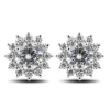 White Gold Earrings With Moissanite  Stars