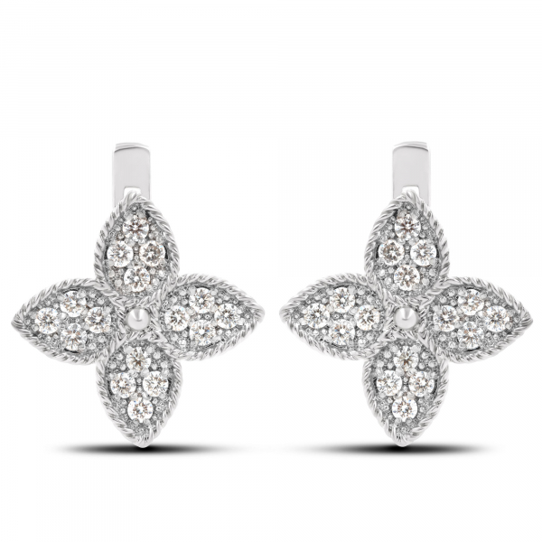 White Gold Earrings  Lily with Diamonds