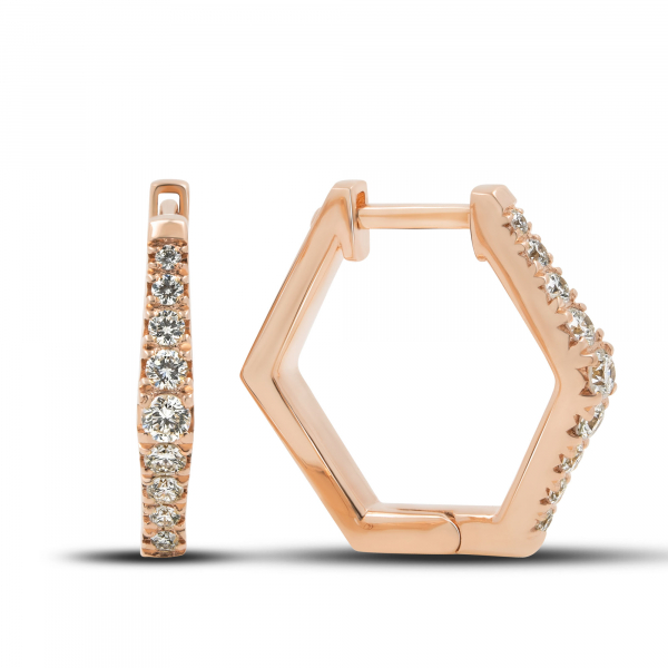 Gold Earrings with Diamonds Facets of Perfection