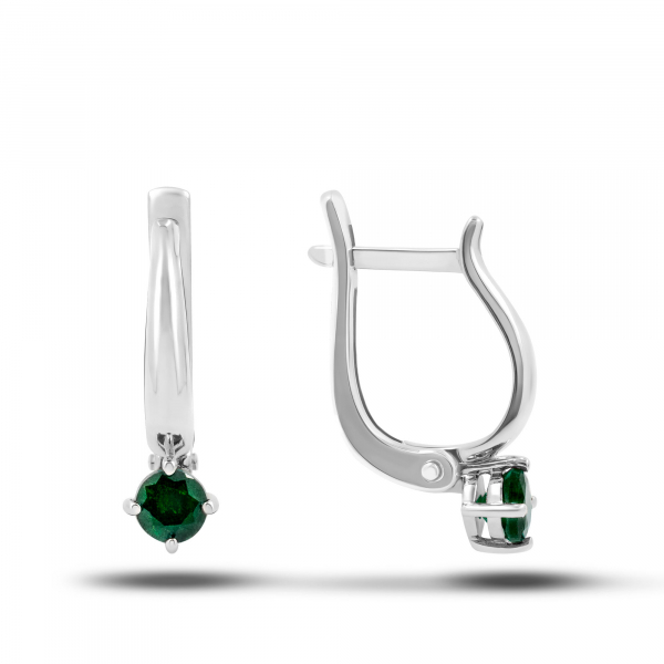 White Gold Earrings With Emeralds