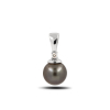 White Gold Pendant  With Black Pearl