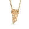 Coral Pendant With Cut-out From Yellow Gold