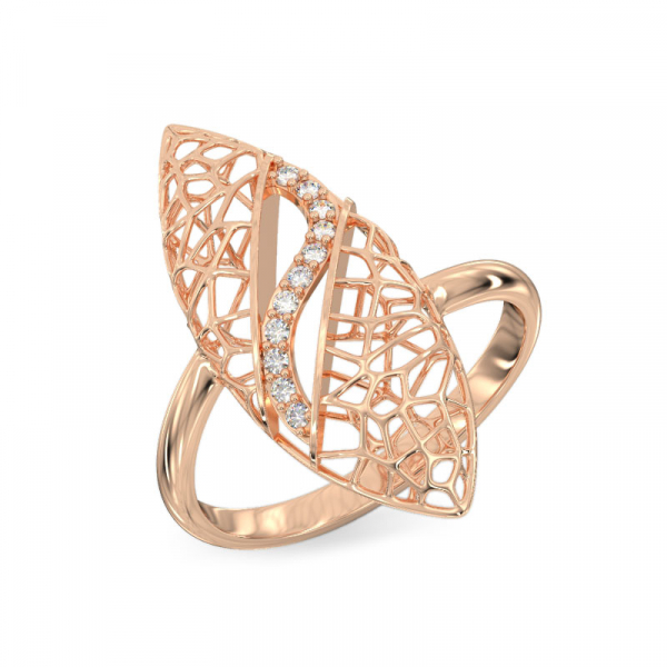 Rose Gold Ring Ficus Leaf