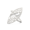 White Gold Ring Ficus Leaf 