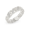Coral Ring With Diagonal From White Gold