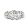 Coral Ring With Diagonal From White Gold