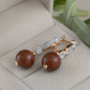 Gold Earrings With Aventurine