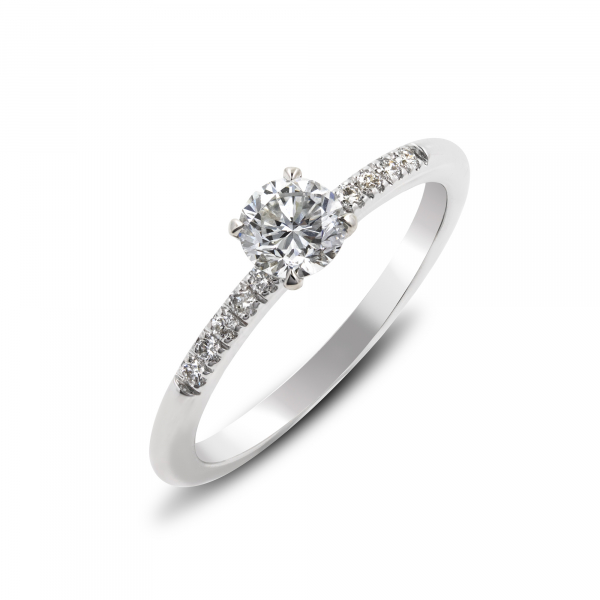  Valgest kullast sõrmus laboriteemantiga