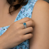 White Gold Ring With a Topaz and Diamonds
