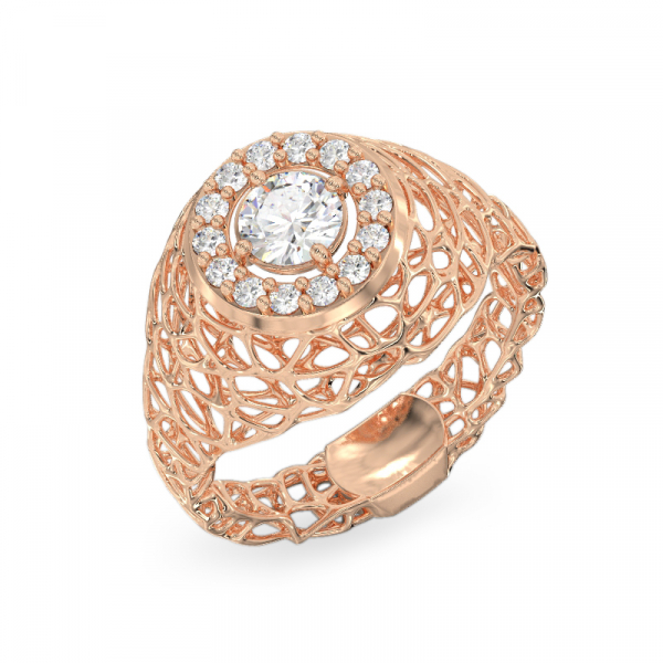 Chic Coral Rose Gold Ring