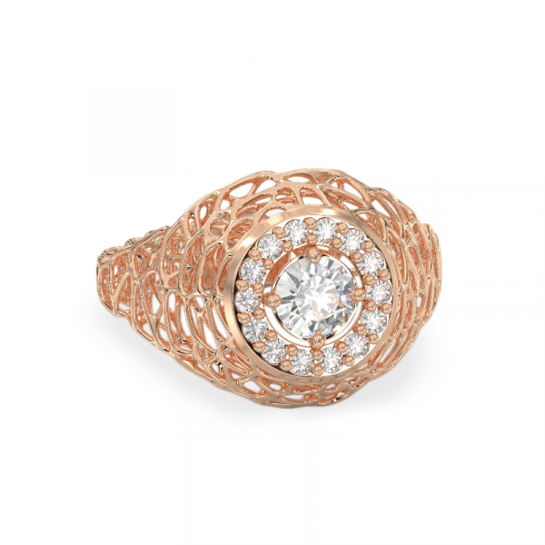 Chic Coral Rose Gold Ring