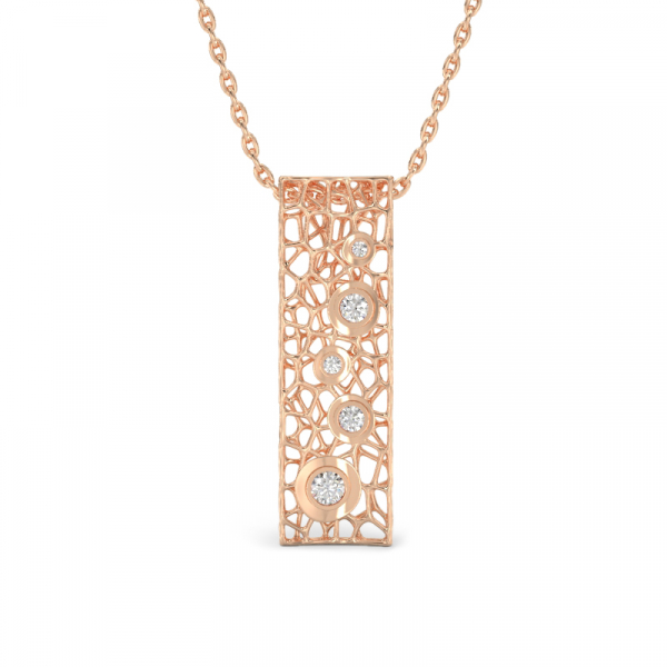 Coral Bubbles Pendant With Stones From Rose Gold