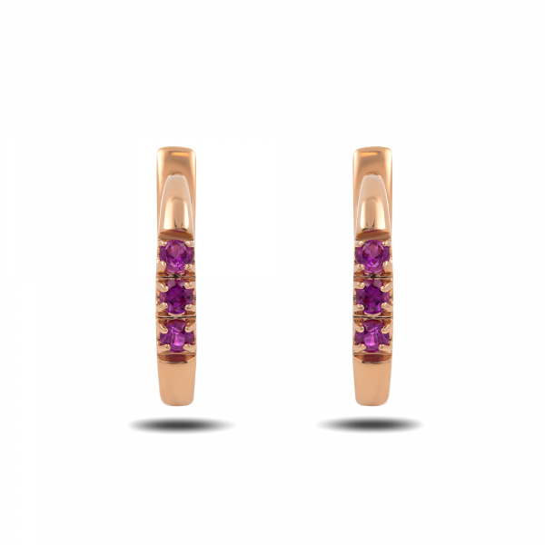 Gold Earrings With Ruby
