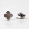 Silver Earrings Clover With Black Mother-of-pearl