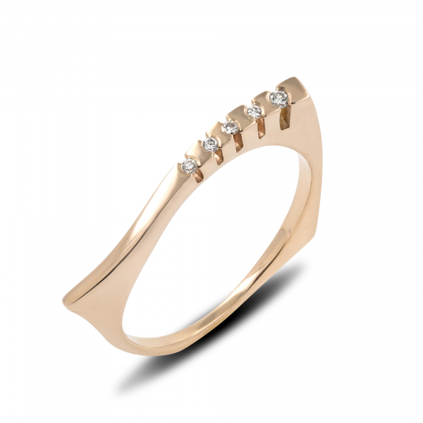 Thin Gold Ring With Diamonds