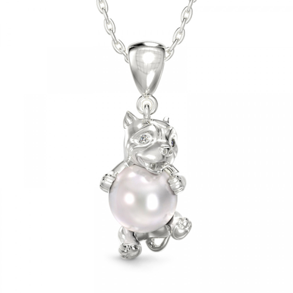 Pendant Dog With Pearl