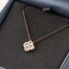 Gold Necklace Mini Clover With White Mother-of-pearl