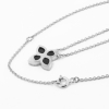 Silver Necklace Black Lily Flower