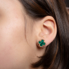 Earrings Clover Mini With Malachite