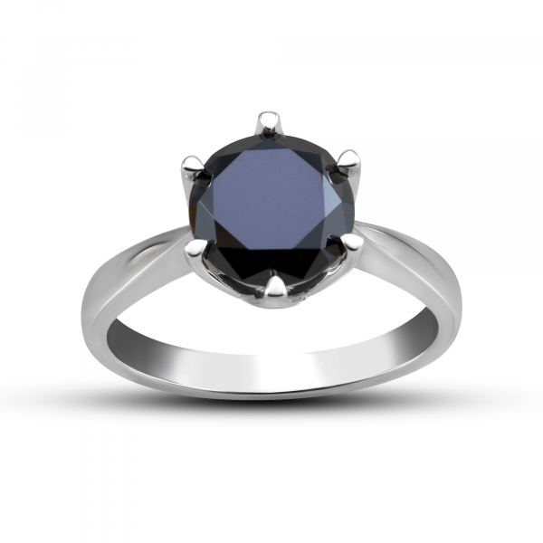 White Gold Ring With Black Diamond