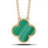 Necklace Clover With  Light Malachite