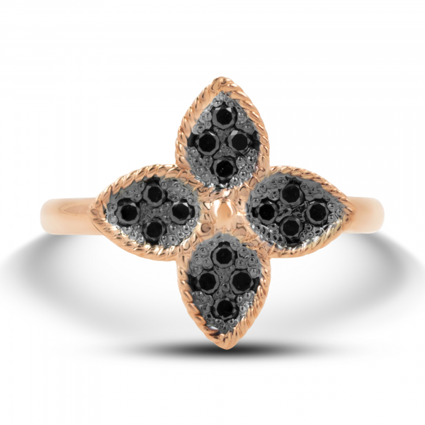 Gold Ring With Black Diamonds