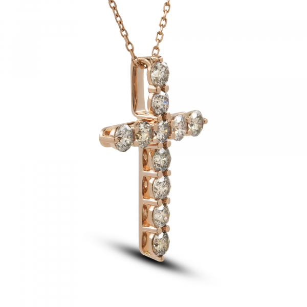  Gold Cross Pendant With Fancy Diamonds