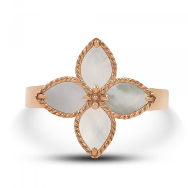 Gold Plated Ring White Lily Flower