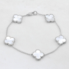 White Gold Bracelet Clover With White Mother-of-pearl