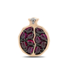 Gold Pendant Pomegranate With Garnet