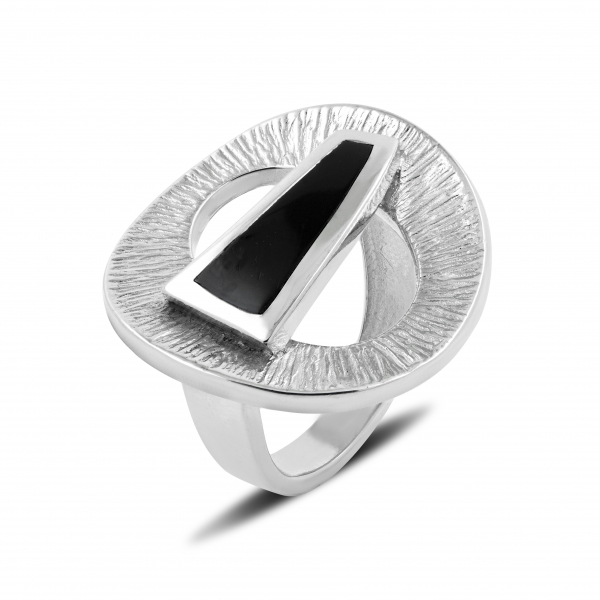 Silver Ring With Onyx