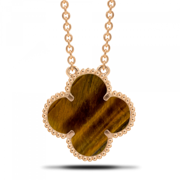 Gold Plated Necklace With Tiger Eye