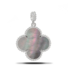 White Gold Pendant With Black Mother-of-pearl