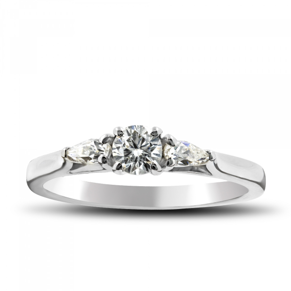 Gold Ring With Moissanites