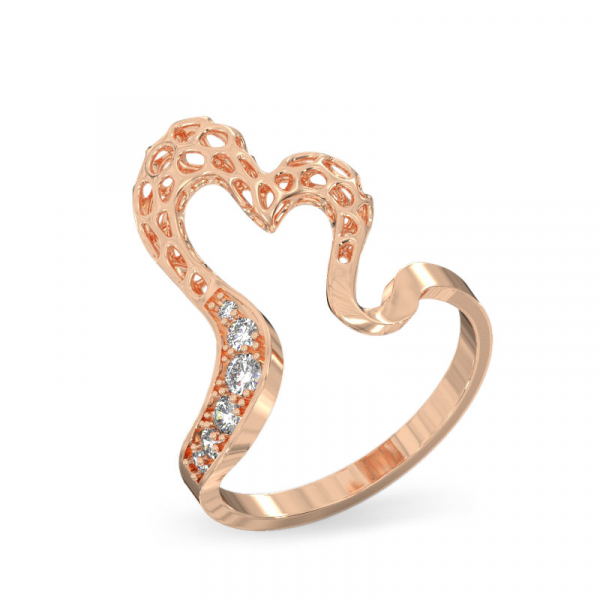 Open Heart Rose Gold Ring