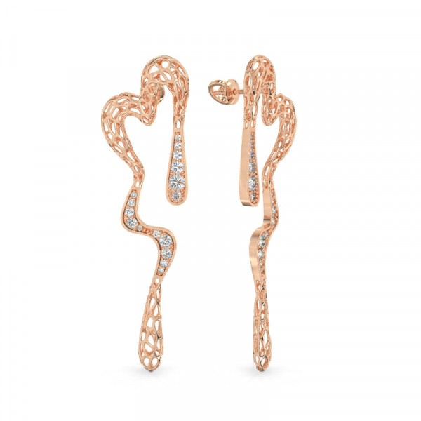 Open Heart Rose Gold Earrings