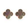 Gold Earrings Clover With Black Mother-of-pearl