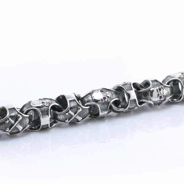 Silver Bracelet With Skulls