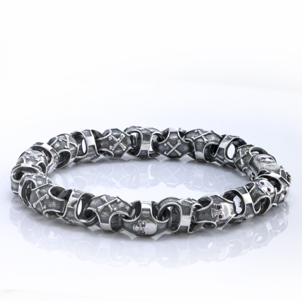 Silver Bracelet With Skulls