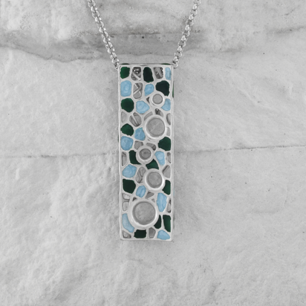 Silver Pendant Stick With Bubbles 